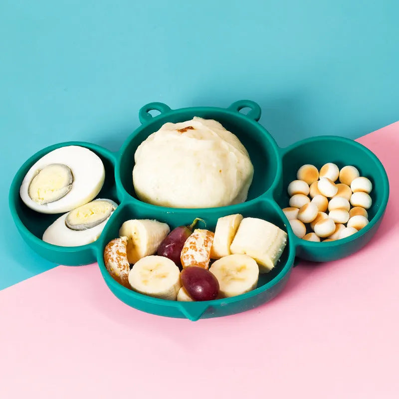 Cut Baby Silicone Dinner Plate Subdivided Suction Cup - Bellarte Enchanté Cut Baby Silicone Dinner Plate Subdivided Suction Cup